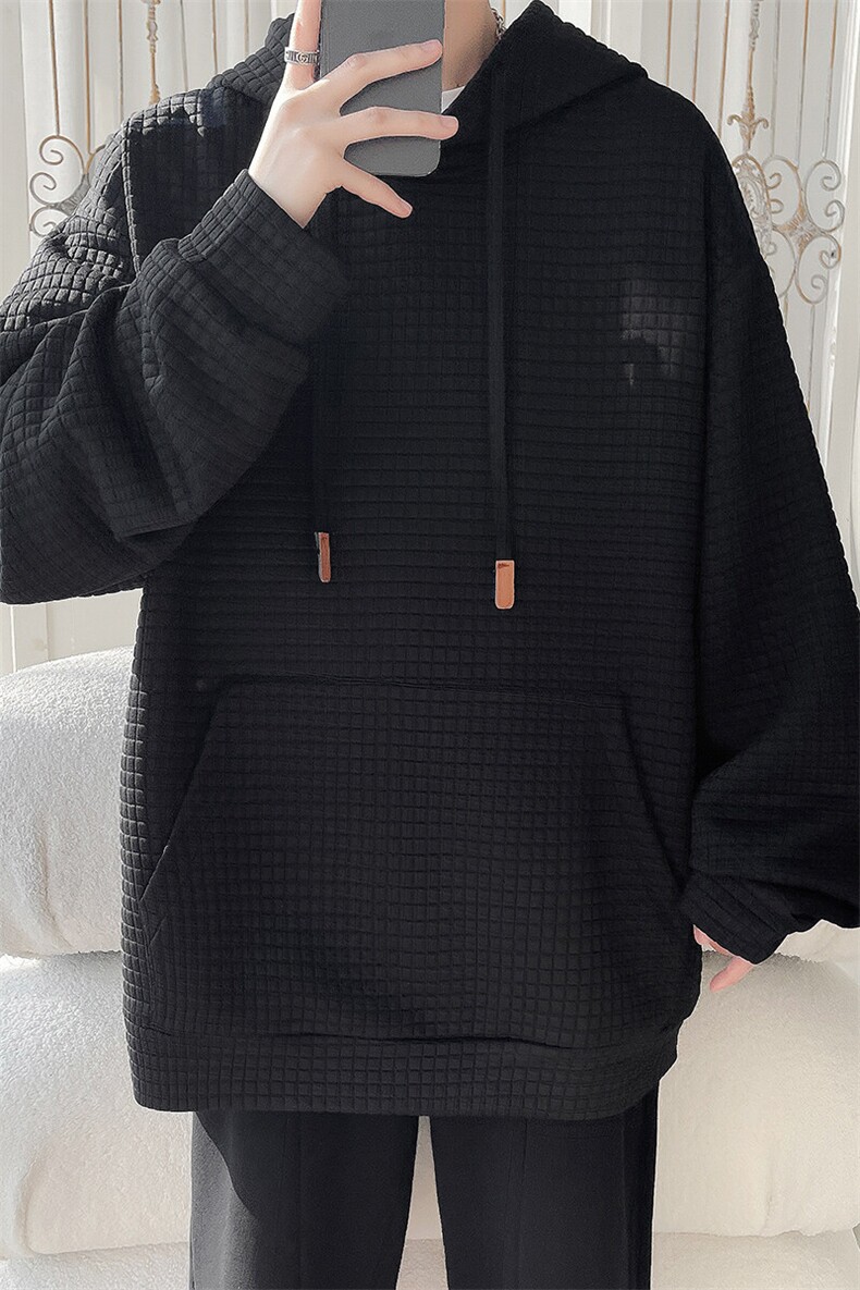 WY209/P60春装新款连帽卫衣男美式潮宽松运动大码ins潮流复古外套,男装卫衣,电商基地A050