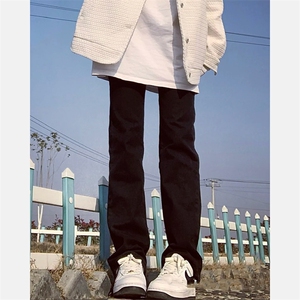 弹力加绒加厚牛仔裤男做旧小直筒裤715-6-BX07P55(控68）图片