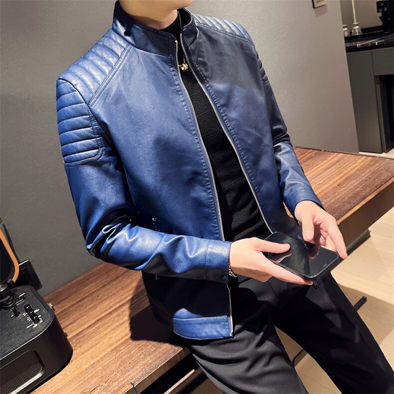 2024秋冬皮衣夹克修身立领PU皮衣外套男py5801-p88M-4XL,男装皮衣,电商D303