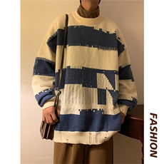 M6136/P65冬季港风新款针织衫男学生毛衣男外套宽松大码毛线衣男，男装针织衫/毛衣，电商A141