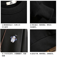 S6167-P28加绒款-P33秋季圆领卫衣男大码韩版宽松长袖外套砖墙，男装卫衣，电商A040A
