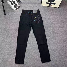 美式街头网红复古刺绣经典贴皮黑色牛仔裤男女宽松直筒ZK40P44，男装牛仔裤，星座1112-1