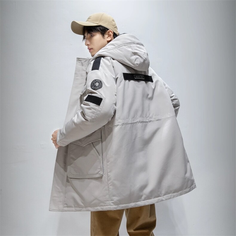 潮牌数据款高品质男式情侣中长款连帽户外工装羽绒服R2020P150,男装羽绒服,星座301D-5(原星座1415）