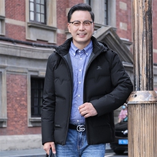 羽绒服男冬季新款加厚保暖上衣外套中年商务休闲连帽白鸭绒男装，男装羽绒服，电商B212（原钱塘6029）