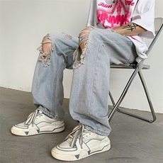 青春流行ins男直筒水洗牛仔裤P40，男装牛仔裤，星座1116-2