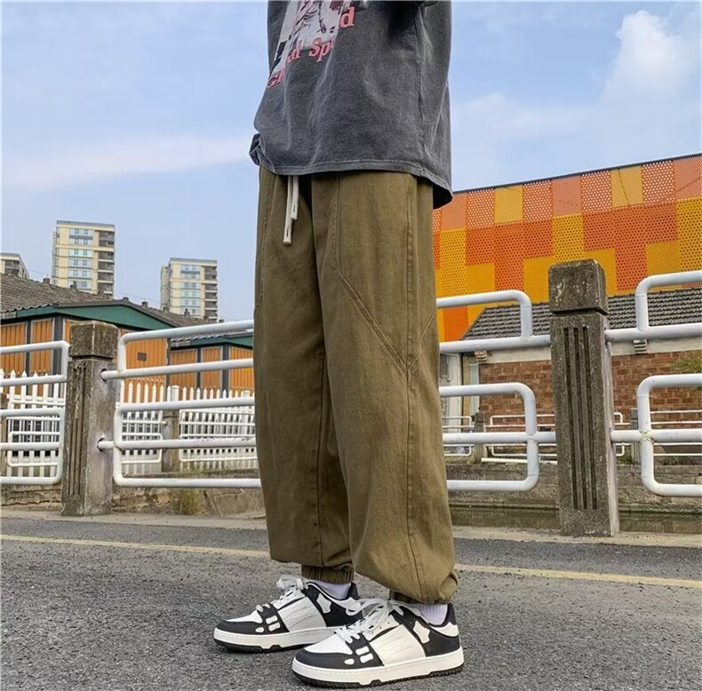 日系工装裤男vibe高街机能风裤子美式宽松直筒休闲裤男HK628-p40图片