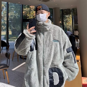 超厚羊羔毛外套女冬季保暖宽松长袖立领加厚棉服棉衣 JM65图片