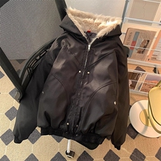 现货高品质美式高街冬季重磅硬挺短款座山雕毛领棉衣男女加厚外套，男装棉衣，电商A486