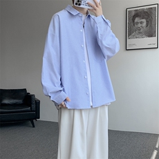 衬衫男秋季新款港风宽松条纹长袖衬衣CS801-特P29，男装衬衫，星座214-3