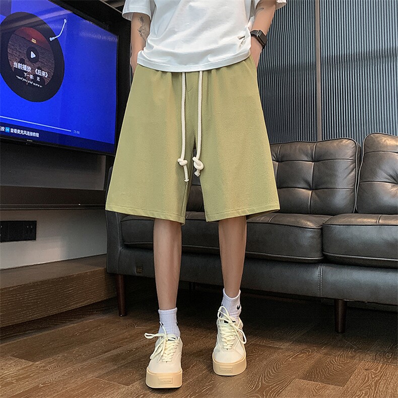夏冰丝短裤男设计感美式篮球宽松抽绳休闲五分裤XZ514-2-1528-P38,男装牛仔裤,星座514-2(原B239)