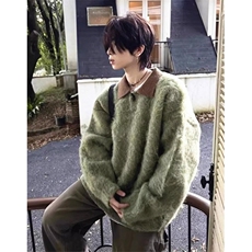 马海毛毛衣男士秋冬季宽松慵懒套头长袖针织衫上衣M5165，男装针织衫/毛衣，星座1116A（原606A-3）
