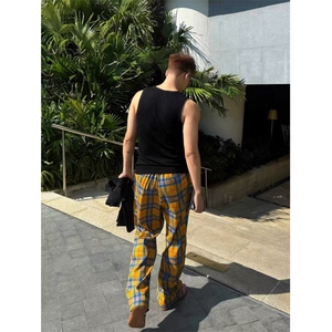 1506/QCK610/P46新款宽松百搭裤子夏季薄款坠感阔腿拖地长裤图片