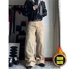现货冬季美式潮牌痞帅PU皮机车服棉衣毛毛绒狼王座山雕皮棉服，男装棉衣，电商A486