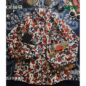 水墨复古满印花长袖衬衫男女港味宽松百搭碎花衬衣 C2040图片