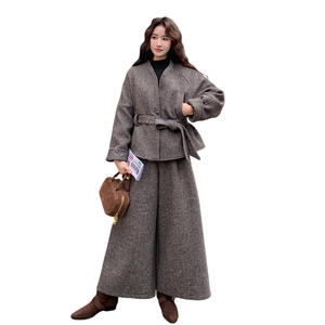 毛呢羽绒服 50%羊毛 5663-P315-K468-上衣羽绒内胆-裤子加厚-套装图片