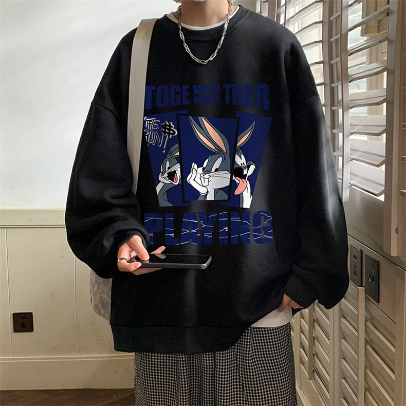 圆领卫衣男大码加厚加绒长袖t恤男S6234-P28加绒款-P33,男装卫衣,电商A040