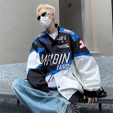 A665-P72春秋棒球服外套男美式高街ins潮牌赛车服宽松机车夹克，男装夹克，星座512-6