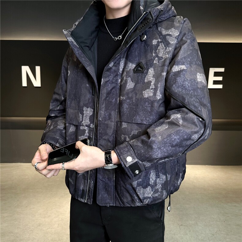 标90男休闲立领羽绒服图案迷彩外套上衣A329-YR2569-P295,男装羽绒服,电商A329