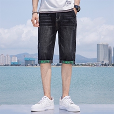 夏季七分裤中裤短裤牛仔短裤男中裤韩版修身男士弹力男裤2152-P55，男装牛仔裤，星座1210A