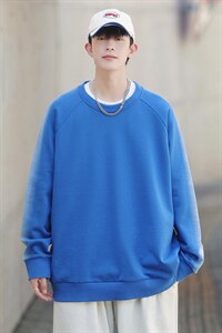 ！秋季上衣男圆领卫衣男装港风长袖t恤男外套男W103-P33图片
