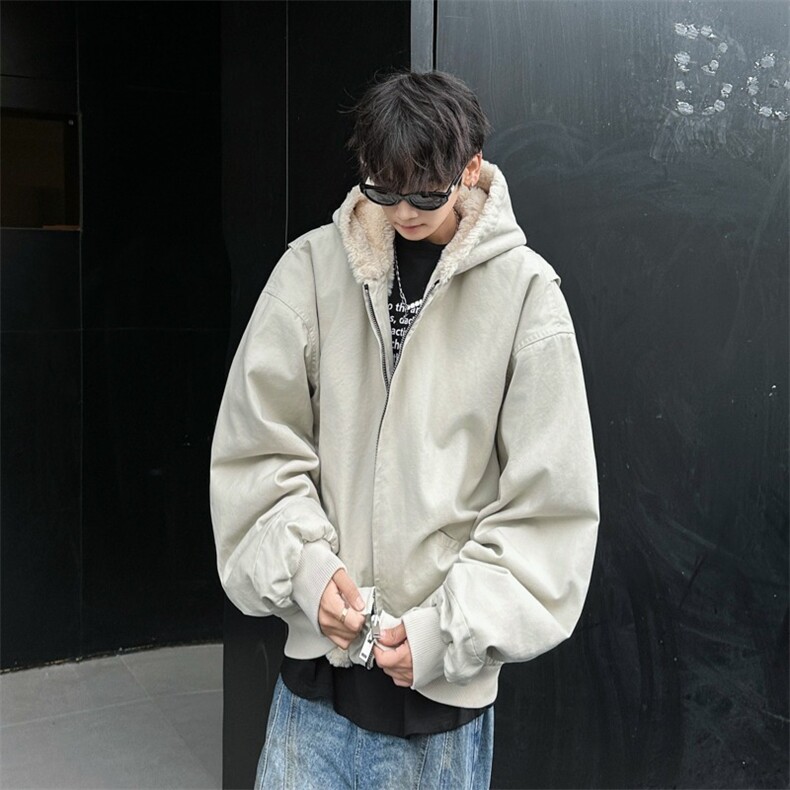 美式复古简约加绒夹克棉服外套男女新款棉袄冬季座山雕HY308/P120,男装棉衣,星座506
