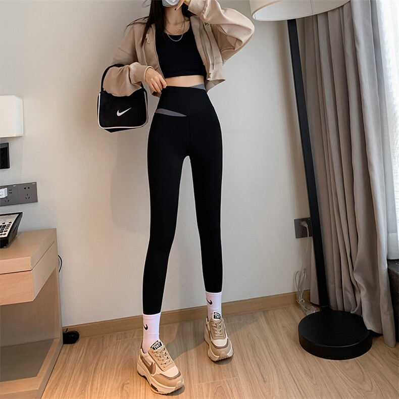 2023秋冬鲨鱼皮打底裤女外穿紧身高腰收腹提臀云感显瘦百搭瑜伽裤,女装打底裤,梦白服饰厂