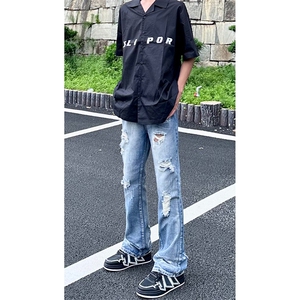 美式高街ins小众破洞牛仔裤货号K755P6578图片