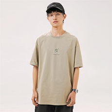 2025夏季新款男装日系潮牌纯棉印花圆领宽松短袖休闲T恤T938-F38，男装T恤，电商A101（原外27）