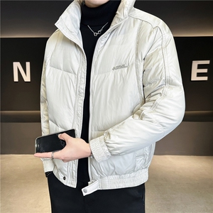 9801-P185-M-3XL标50绒店主风冬季男士休闲立领明线设计羽绒服图片