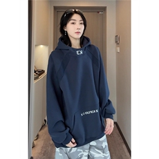 1506/QA020/P48高领重磅连帽卫衣穿搭套头boxy廓形情侣外套，女装短外套，星座1506