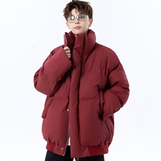 美式潮牌立领棉服男高街短款棉衣外套百搭宽松面包服M6066P75，男装棉衣，电商A157