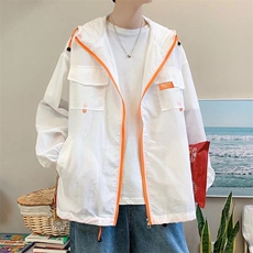 美式潮牌防晒衣男夏季薄款情侣拼色连帽外套防晒服FT710-P36，男装防晒衣，星座1001-1