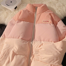 撞色拼接棉袄棉服女短款冬小个子加厚宽松服学生外套MF376-P75，男装棉衣，星座412-3