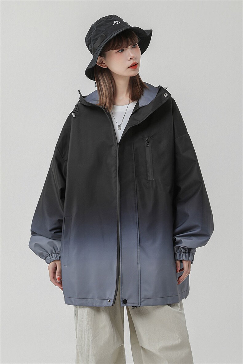 中性风山系防水冲锋衣渐变色夹克女聚酯纤维JK77088P85控128,男装夹克,星座226-1