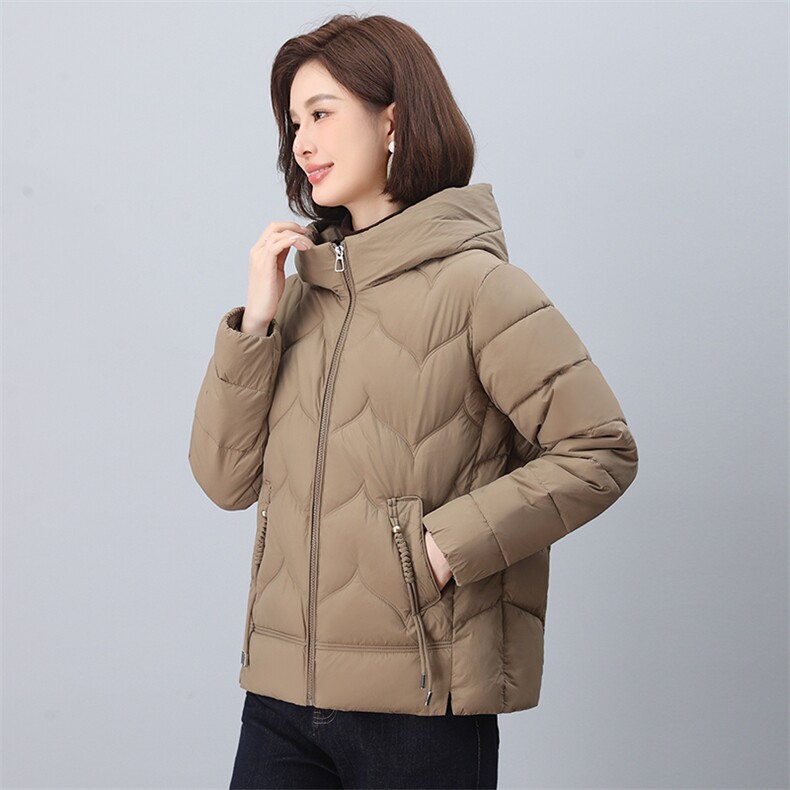 2024年冬季新款时尚连帽休闲羽绒棉棉服,女装棉衣/棉服,依恋蒂丝