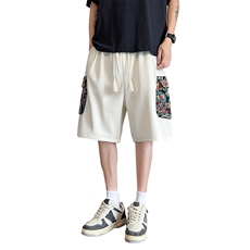 短裤男夏季美式复古拼接五分裤潮牌宽松大码XZ102B-1DK2512P30，男装牛仔裤，星座102B-1