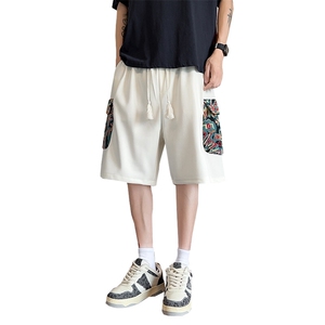 短裤男夏季美式复古拼接五分裤潮牌宽松大码XZ102B-1DK2512P30图片