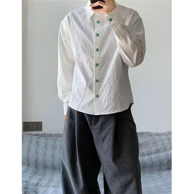 春秋长袖男衬衫休闲百搭男衬衫男士商务修身款男衬衫白色CA51,男装衬衫,星座1116A（原606A-3）