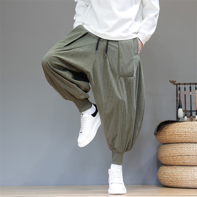 秋冬风休闲裤男宽松大码束脚哈伦裤潮流阔腿灯笼裤子AK39P50,男装休闲裤,星座220-2