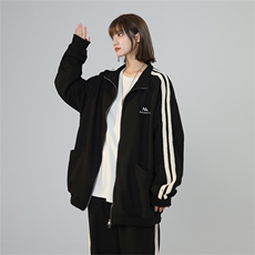 XZ301ATZ07中性撞色条纹学生休闲套装上衣P68控88裤子P50控68，男装休闲套装，星座301A