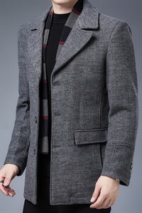 男士冬季毛呢大衣外套羊毛中长款呢子商务休闲上衣SJM8238-P180，男装毛呢大衣，电商B212（原钱塘6029）