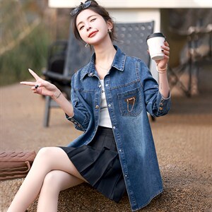 牛仔衬衫外套女2025新款春季宽松显瘦设计感早春小衫女装长袖衬衣图片