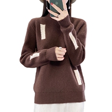 半高领毛衣女2024秋冬新款洋气套头纯色羊毛衫宽松外穿上衣慵懒风，女装羊毛衫，蒙特羊绒