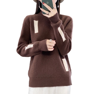 半高领毛衣女2024秋冬新款洋气套头纯色羊毛衫宽松外穿上衣慵懒风图片