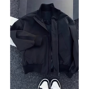 棕色立领夹克男款秋冬潮牌痞帅短款外套美式棒球服JM423