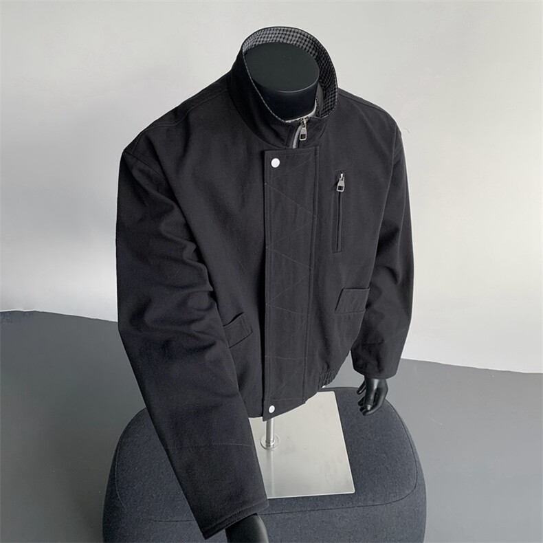 美式vintage豹纹衬衫夹克牛仔短袖外套设计感JK02528-P92,男装衬衫,星座308B-2