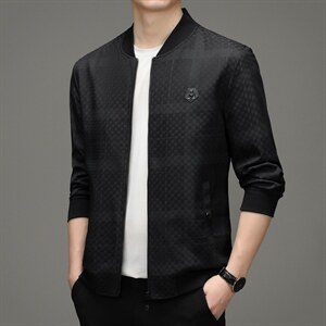 夹克男春秋季男士外套中年商务休闲薄款茄克衫上衣男装2023新款图片
