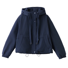 2025秋冬装新款时尚简约气质休闲收腰加绒派克服女装外套，女装棉衣/棉服，香水丽阁