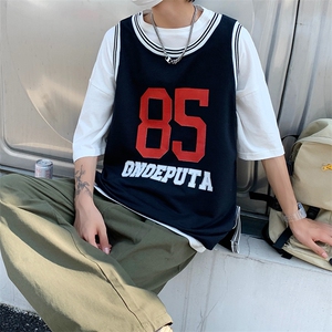 篮球背心男夏季港味球衣无袖t恤上衣宽松运动球服 现货 T572-P23图片