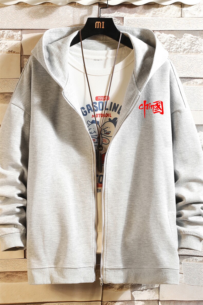 KS21276-P38加绒款-P43连帽开衫卫衣男运动外套大码班服砖墙,男装卫衣,电商A040A